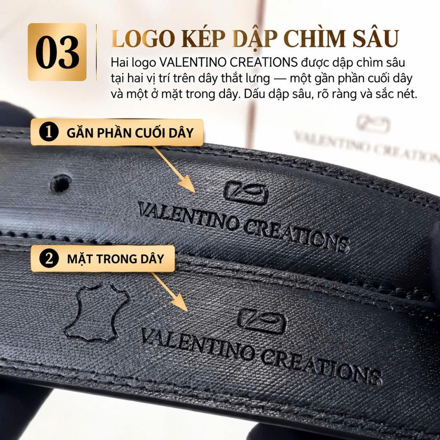 Điểm 3: logo kép dập chìm sâu trên dây