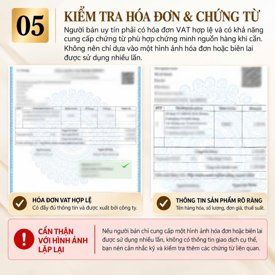 Điểm 5: kiểm tra hóa đơn và chứng từ